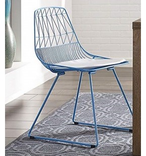 Dining Chair in Industrial Wire Metal - White...