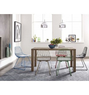 Dining Chair in Industrial Wire Metal (2 Pcs)