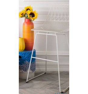 Bar Stool in Industrial Wire Metal (2 Pcs)