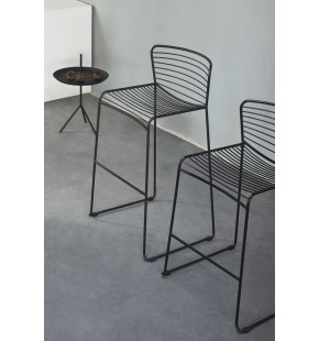 Bar Stool in Industrial Wire Metal (2 Pcs)