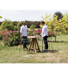 Bar Stool in Industrial Wire Metal (2 Pcs)