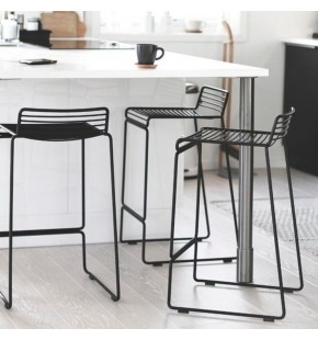 Bar Stool in Industrial Wire Metal (2 Pcs)