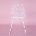 Dining Chair in Industrial Wire Metal - White (2pcs) (indoor use only)