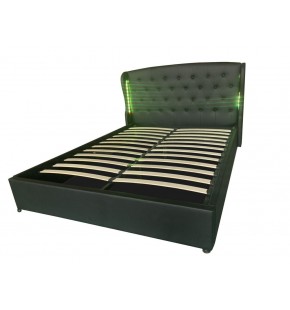 Upholstered Bed with Gas Lift Storage and LED Light fitted into the Headboard