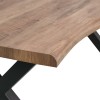 Coffee Table Natural Edge Laminated Veneer120*60cm with X Shape Metal Legs
