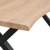Coffee Table Natural Edge Laminated Veneer120*60cm with X Shape Metal Legs