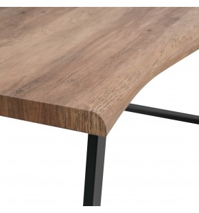 Coffee Table Natural Edge Laminated Veneer 120*60cm with U Shape Metal Legs
