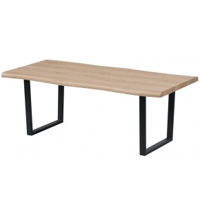 Coffee Table Natural Edge Laminated Veneer 120*60cm with U Shape Metal Legs