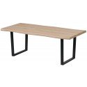 Coffee Table Natural Edge Laminated Veneer 120*60cm with U Shape Metal Legs
