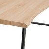 Coffee Table Natural Edge Laminated Veneer 120*60cm with U Shape Metal Legs
