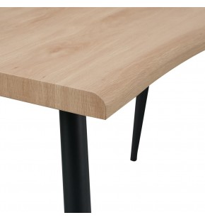 Dining Table Natural Edge 140*70cm Laminated Veneer with Four Legs