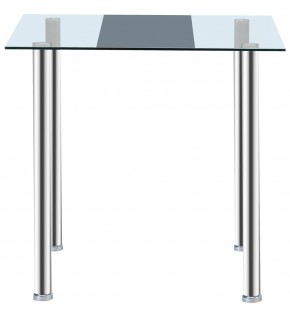 Glass Dining Table 80*80cm Tempered Glass Top with Brushed Stainless Steel Legs