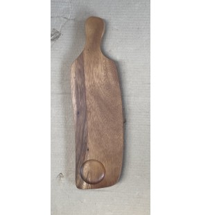 Wooden Serving Board with Sauce Holder