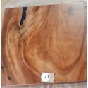Acacia Square Table with Epoxy Feature - size 70 cm and 5cm Thick Top