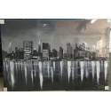 80X120cm 100% Oil Painting - Skyscrappers over a river at night