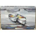 80X120cm 100% Oil Painting - Abstract dingys on the water