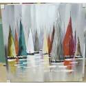 100X100cm 100% Oil Painting - Yachts cruising in company