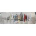50X150cm 100% Oil Painting - sailing boats some featuring metal highlights