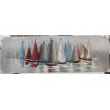 50X150cm 100% Oil Painting - feature metal highlights on the yachts