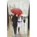 60X120cm 100% Oil Painting - Abstract couple with umbrella