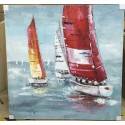 100X100cm 100% Oil Painting - Yachts racing