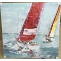 100X100cm 100% Oil Painting - Racing yachts
