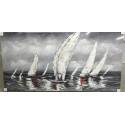 80X160cm 100% Oil Painting - Abstract Yachts